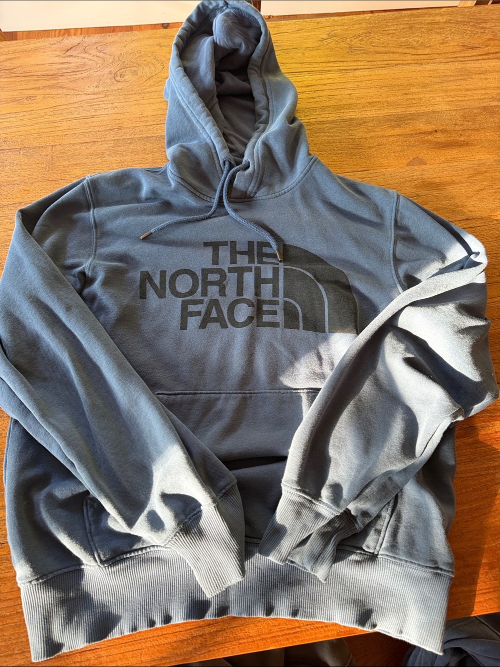 The North Face Slate Blue Pullover Hoodie with Black Logo